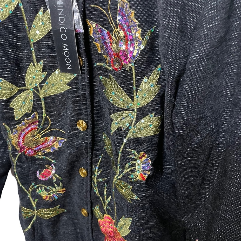 Indigo Moon Butterfly Embellished Sequins jacket - Picture 3 of 10